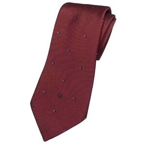 Vintage Christian Dior Burgundy Neck Tie logo designer old money 59" x‎ 3"